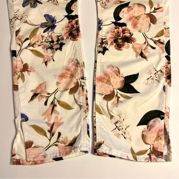 JEN7 by Seven For All Mankind Floral Cropped Skinny Jeans Sz 6 - Picture 5 of 12